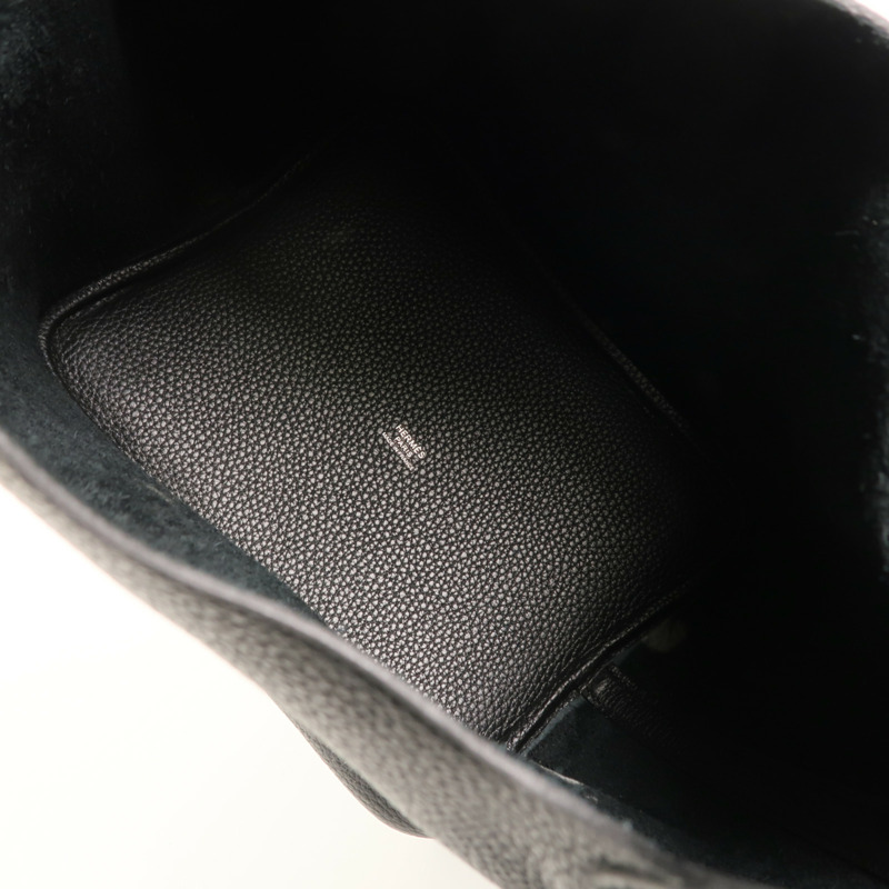 HERMES Clemence皮革Picotin MM手挽袋Noir-4