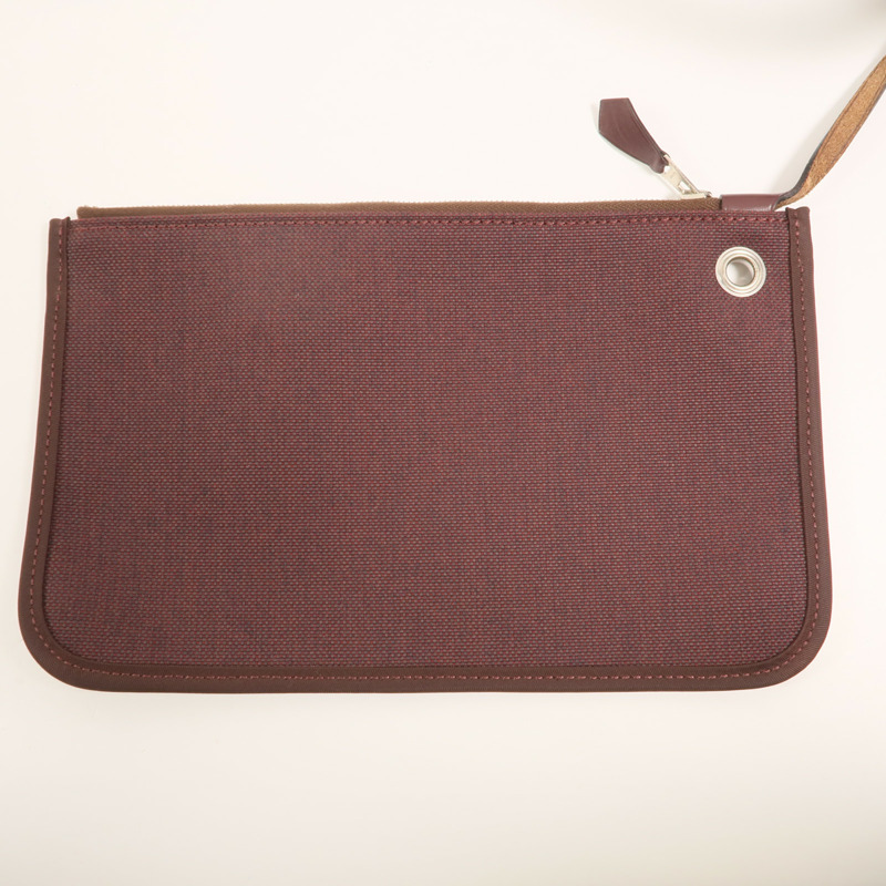 HERMES Toile H帆布Herbag PM手挽肩背兩用袋Rouge Sellier-11