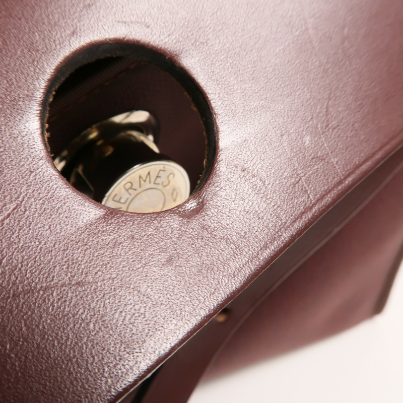 HERMES Toile H帆布Herbag PM手挽肩背兩用袋Rouge Sellier-18