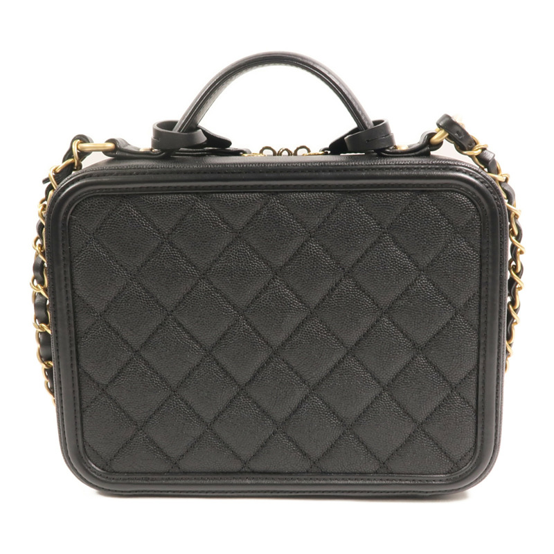 CHANEL 牛皮皮革Medium Vanity Case鏈帶手挽肩背兩用袋-1