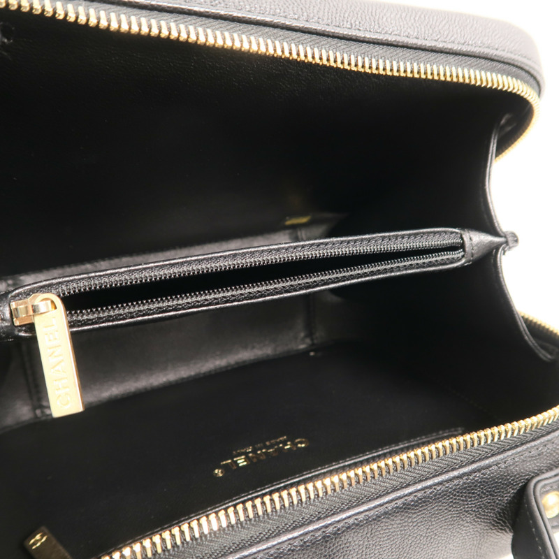 CHANEL 牛皮皮革Medium Vanity Case鏈帶手挽肩背兩用袋-4