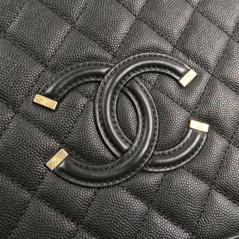 CHANEL 牛皮皮革Medium Vanity Case鏈帶手挽肩背兩用袋-8