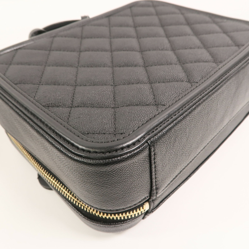 CHANEL 牛皮皮革Medium Vanity Case鏈帶手挽肩背兩用袋-17
