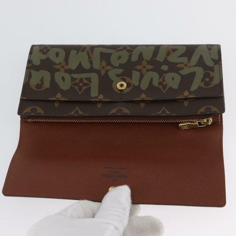 【日本直送】路易威登 Graffiti Porte Monnaie 信用錢包 卡其色 M92188 正品 BSZ567V-7