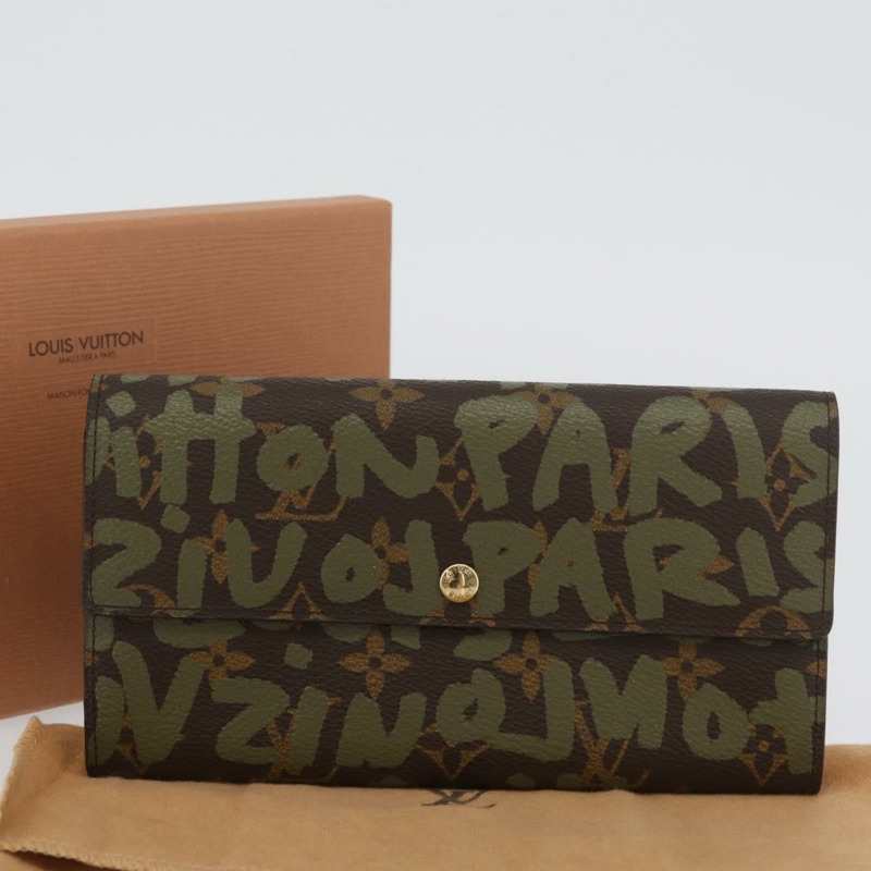 【日本直送】路易威登 Graffiti Porte Monnaie 信用錢包 卡其色 M92188 正品 BSZ567V-11