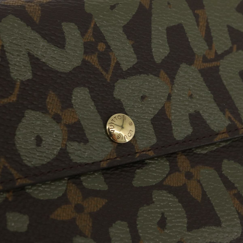 【日本直送】路易威登 Graffiti Porte Monnaie 信用錢包 卡其色 M92188 正品 BSZ567V-16