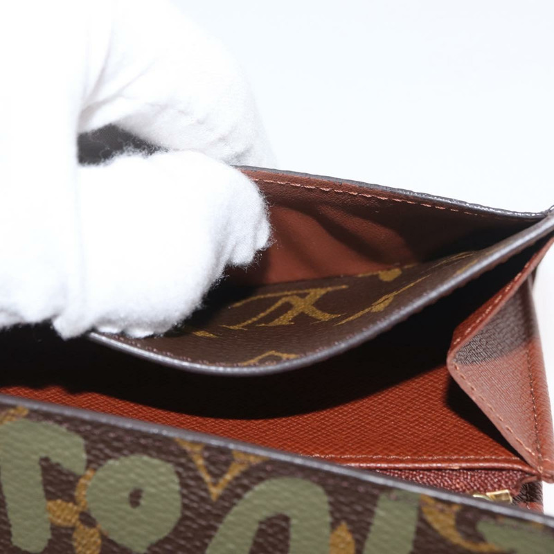 【日本直送】路易威登 Graffiti Porte Monnaie 信用錢包 卡其色 M92188 正品 BSZ567V-20