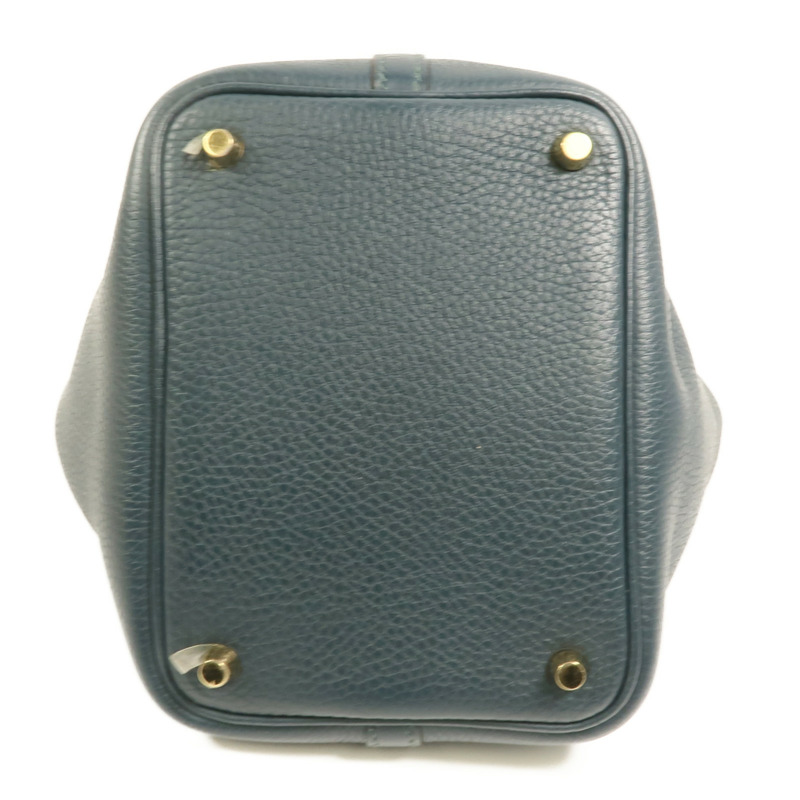 HERMES Clemence皮革Picotin PM手挽袋Vert Cypres-3