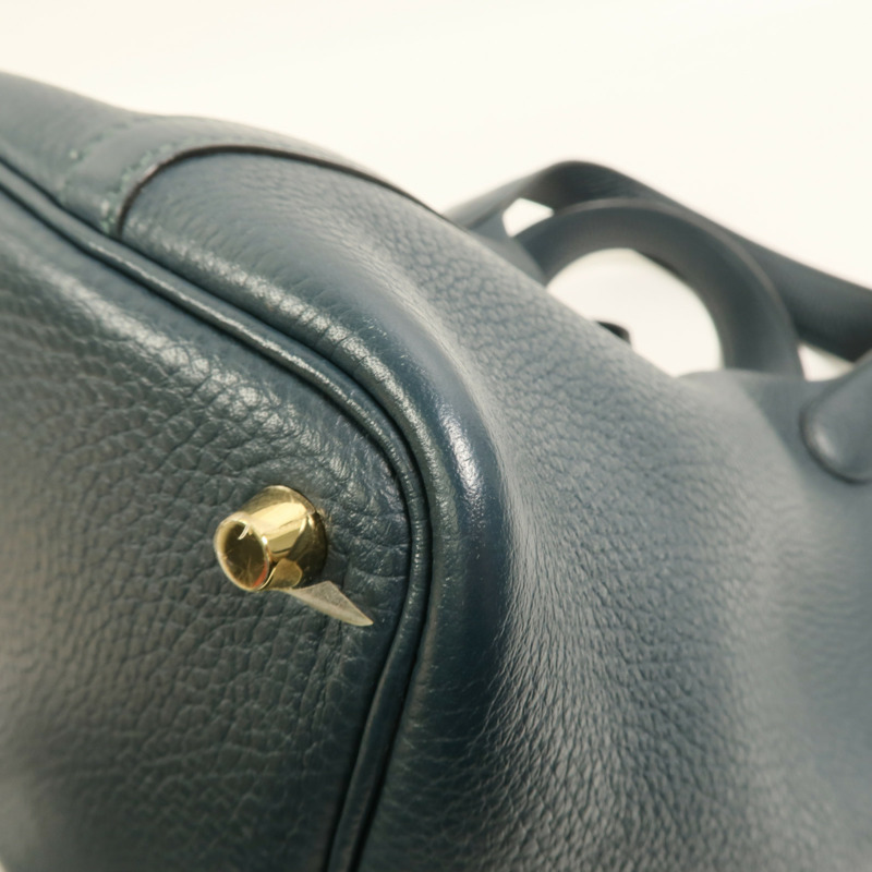 HERMES Clemence皮革Picotin PM手挽袋Vert Cypres-11