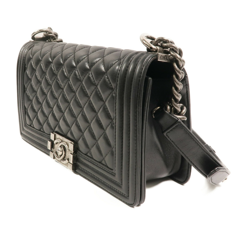 CHANEL 羊皮皮革Boy 25鏈帶肩背袋-2