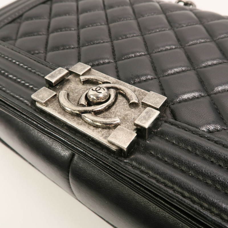 CHANEL 羊皮皮革Boy 25鏈帶肩背袋-8