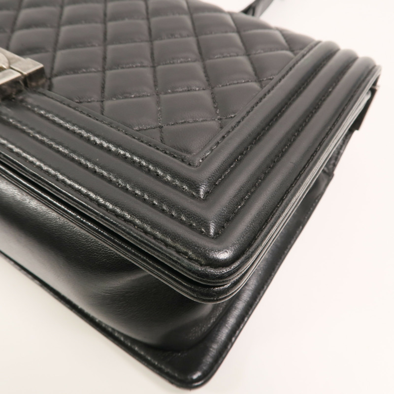 CHANEL 羊皮皮革Boy 25鏈帶肩背袋-12