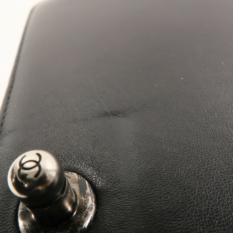 CHANEL 羊皮皮革Boy 25鏈帶肩背袋-17