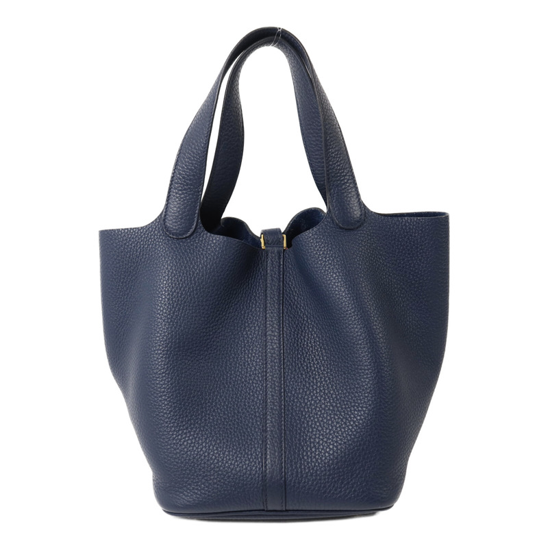 HERMES Clemence皮革 Picotin MM手挽袋Bleu De Prusse-1