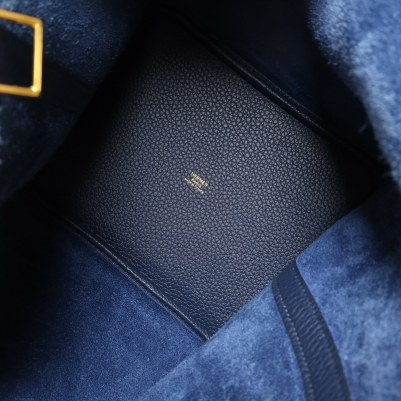 HERMES Clemence皮革 Picotin MM手挽袋Bleu De Prusse-4