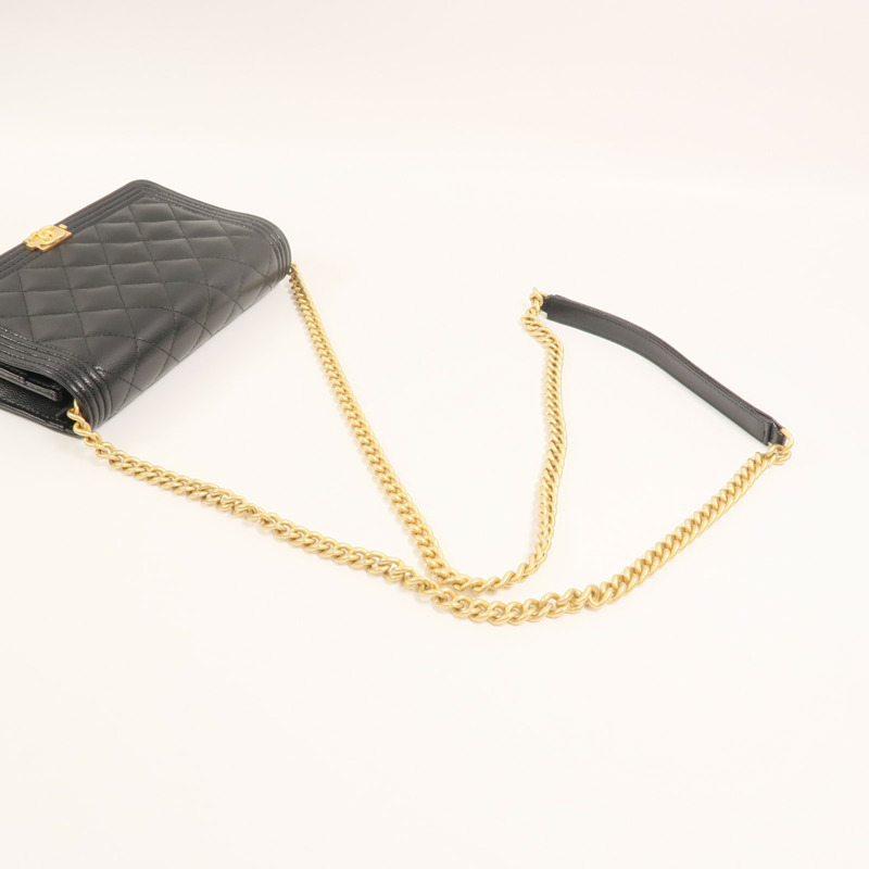 CHANEL 牛皮皮革Boy Wallet On Chain鏈帶肩背袋-8