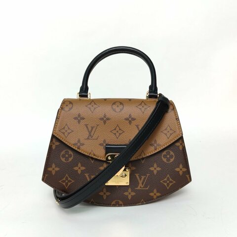 LOUIS VUITTON Tilsitt扇形扇子包拼色PVC金扣晶片老花肩背包