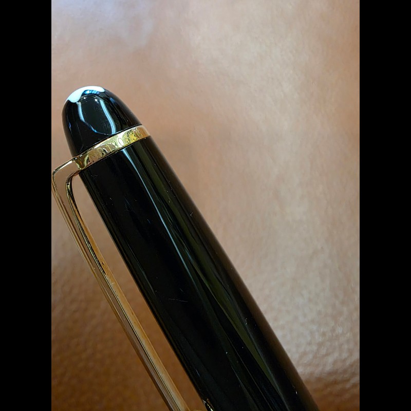 真品 MONTBLANC 萬寶龍 Meisterstück 大師傑作（大班）鍍黃金經典原子筆-4