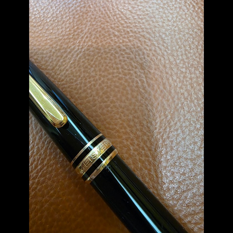 真品 MONTBLANC 萬寶龍 Meisterstück 大師傑作（大班）鍍黃金經典原子筆-8