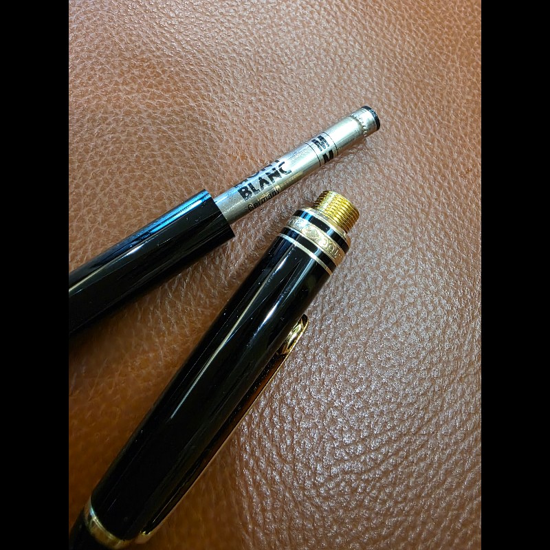 真品 MONTBLANC 萬寶龍 Meisterstück 大師傑作（大班）鍍黃金經典原子筆-11