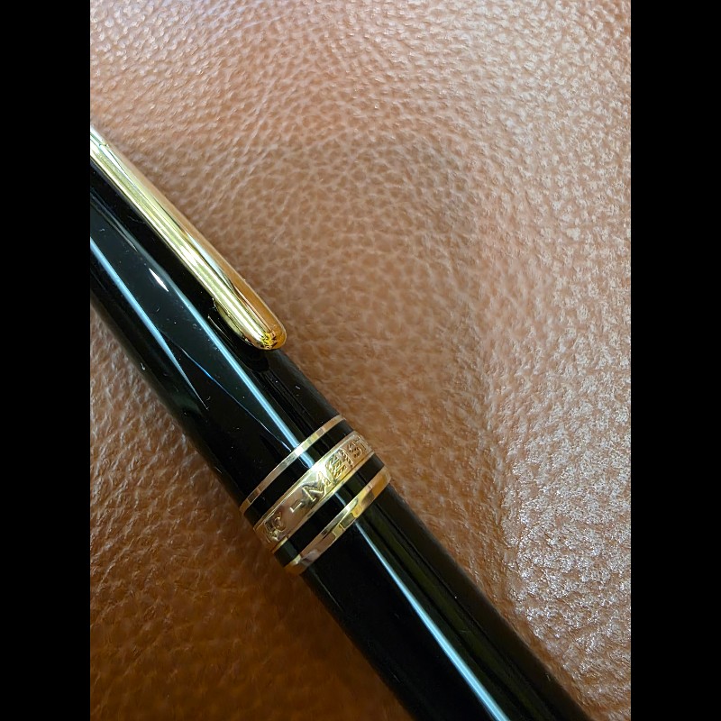真品 MONTBLANC 萬寶龍 Meisterstück 大師傑作（大班）鍍黃金經典原子筆-16