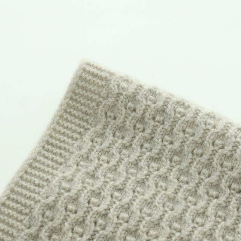 【日本直送】香奈兒 COCO 標誌圍巾 羊絨 米色 銀色 CC 認證 BA11371V-3