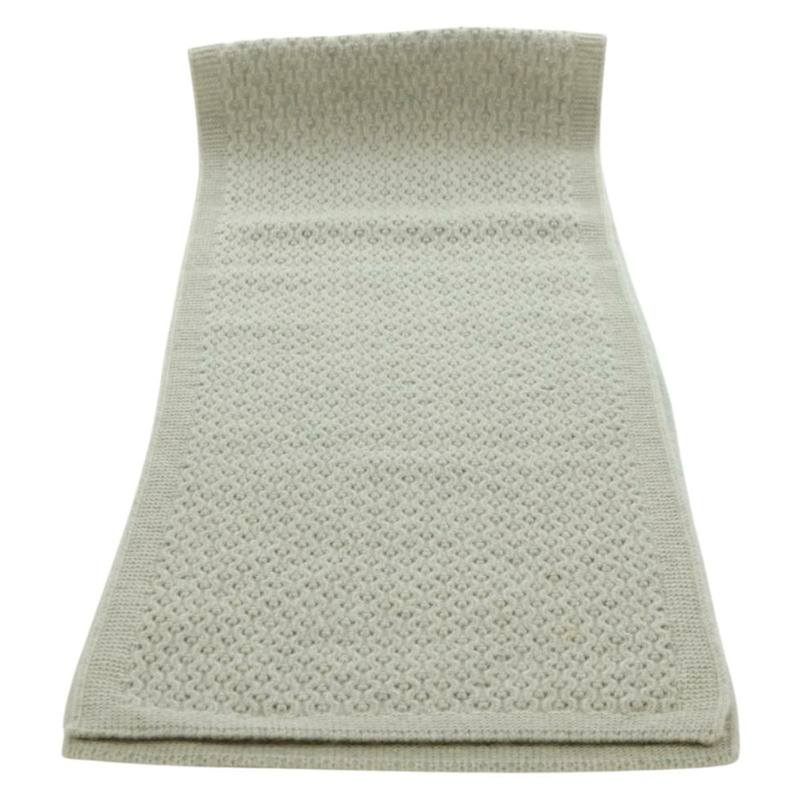 【日本直送】香奈兒 COCO 標誌圍巾 羊絨 米色 銀色 CC 認證 BA11371V-7