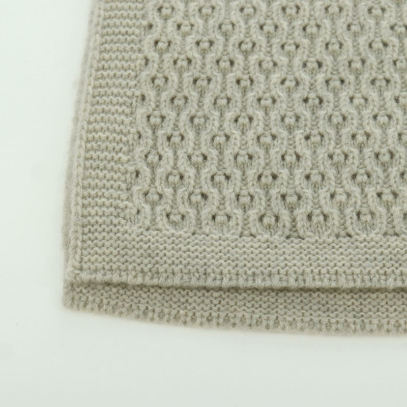 【日本直送】香奈兒 COCO 標誌圍巾 羊絨 米色 銀色 CC 認證 BA11371V-8