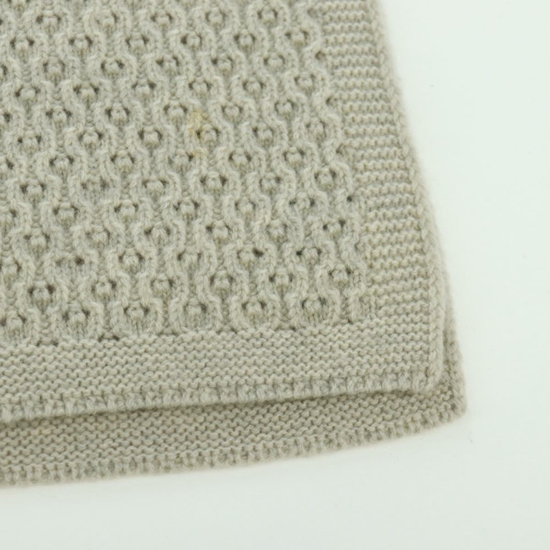 【日本直送】香奈兒 COCO 標誌圍巾 羊絨 米色 銀色 CC 認證 BA11371V-9