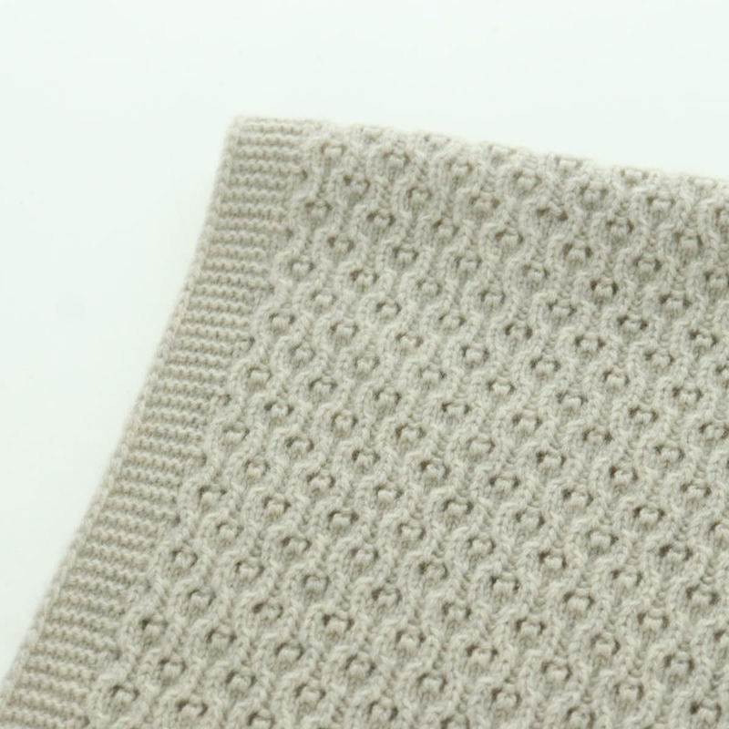 【日本直送】香奈兒 COCO 標誌圍巾 羊絨 米色 銀色 CC 認證 BA11371V-11