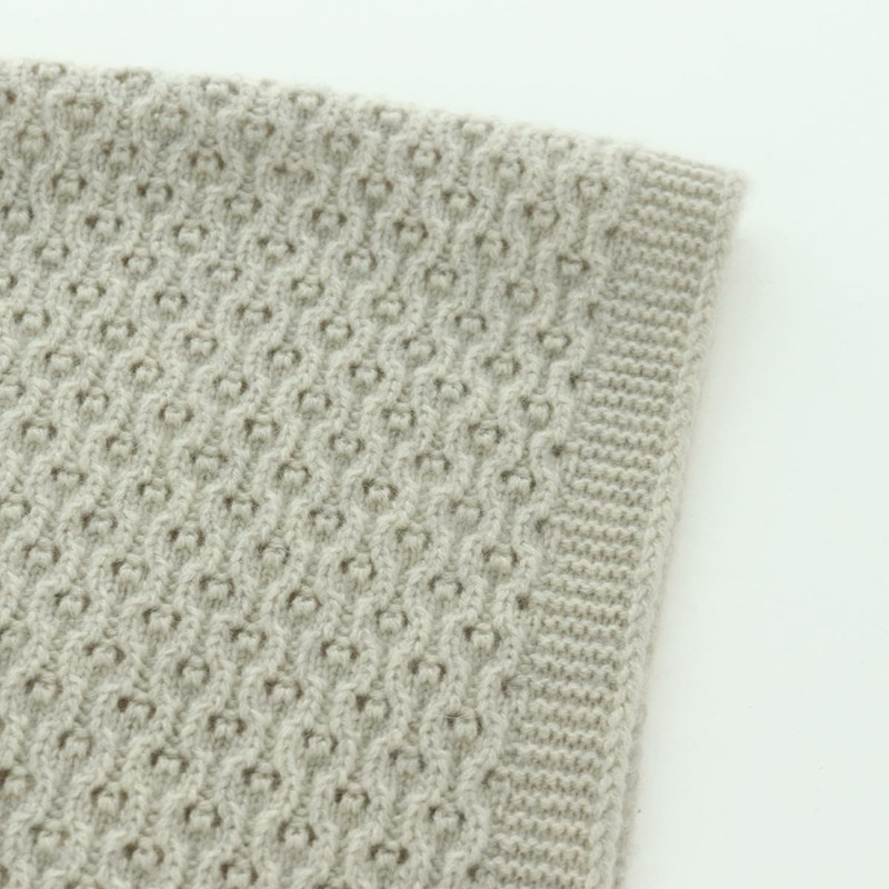 【日本直送】香奈兒 COCO 標誌圍巾 羊絨 米色 銀色 CC 認證 BA11371V-12