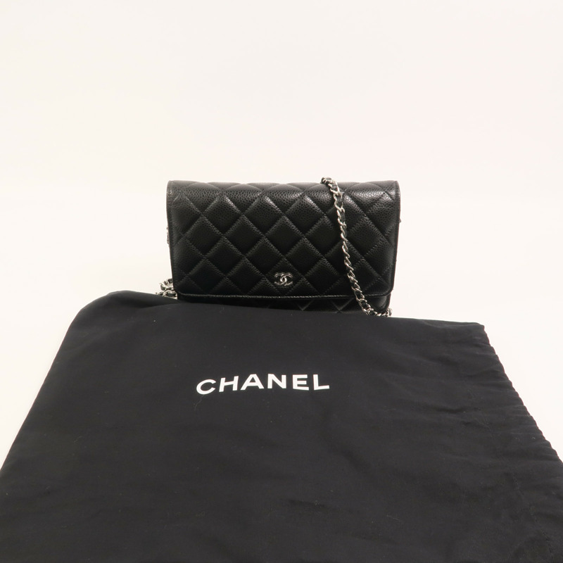 CHANEL 牛皮皮革WOC Wallet On Chain鏈帶肩背袋-10