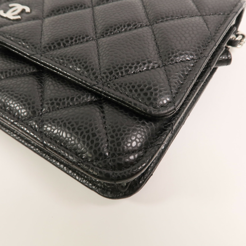 CHANEL 牛皮皮革WOC Wallet On Chain鏈帶肩背袋-11