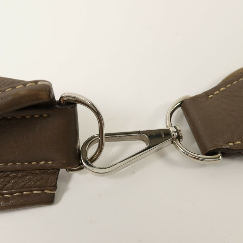 HERMES Clemence皮革Evelyne PM肩背袋Etoupe-9