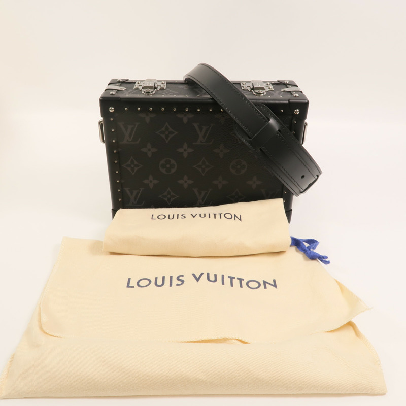 LOUIS VUITTON Monogram Eclipse Clutch Box肩背袋-7