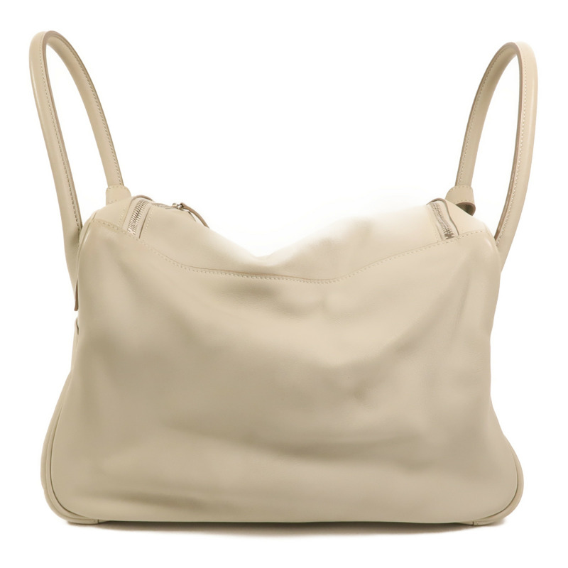 HERMES Swift皮革Lindy 34銀扣手挽肩背兩用袋Gris Perle-1
