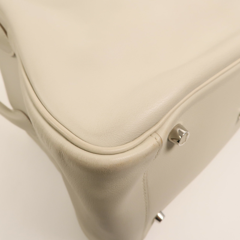 HERMES Swift皮革Lindy 34銀扣手挽肩背兩用袋Gris Perle-10