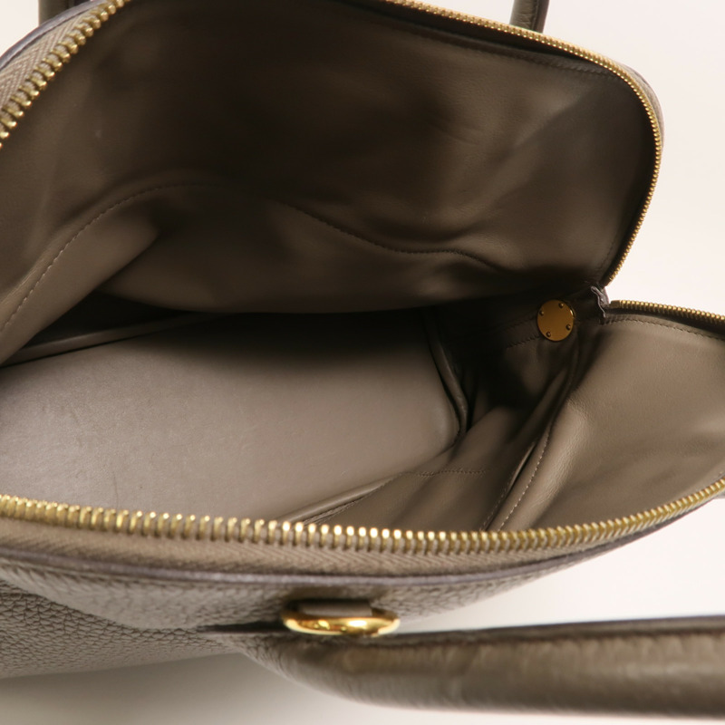 HERMES Togo皮革Bolide 31手挽袋Etain-4