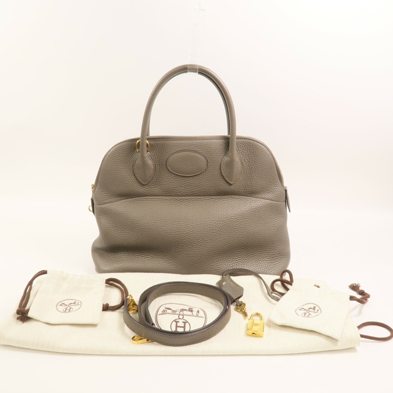 HERMES Togo皮革Bolide 31手挽袋Etain-9