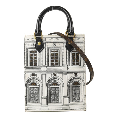 LOUIS VUITTON Monogram牛皮皮革Petite Sac Plat Fornasetti肩背袋