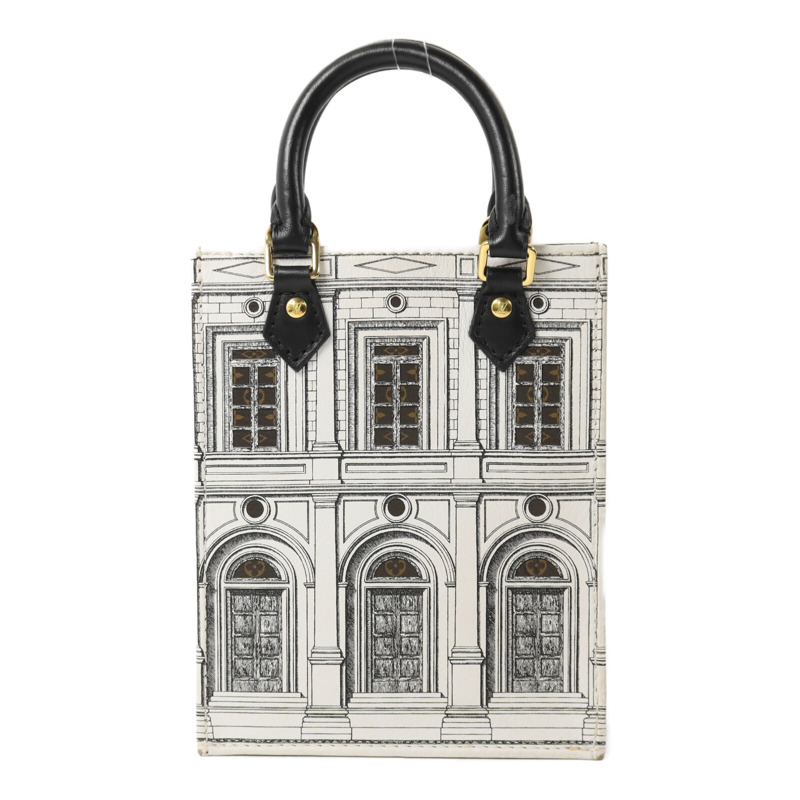LOUIS VUITTON Monogram牛皮皮革Petite Sac Plat Fornasetti肩背袋-1