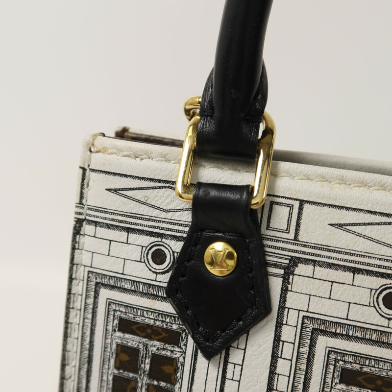 LOUIS VUITTON Monogram牛皮皮革Petite Sac Plat Fornasetti肩背袋-7