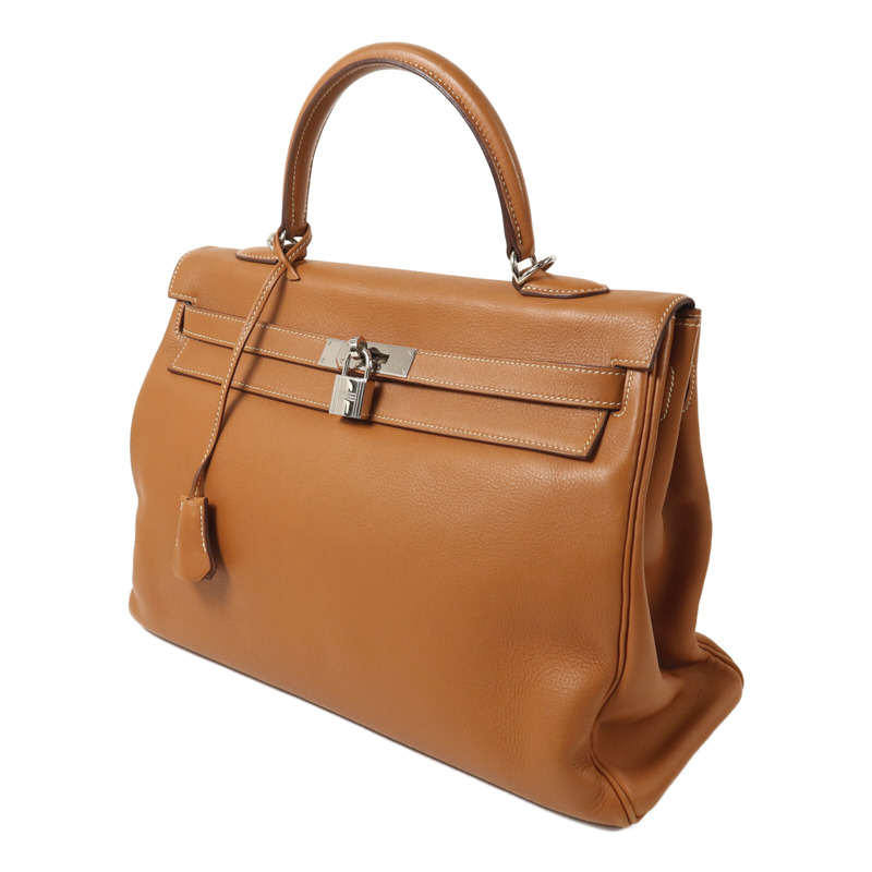 HERMES Evercolor皮革Kelly 35手挽肩背兩用袋Gold-2