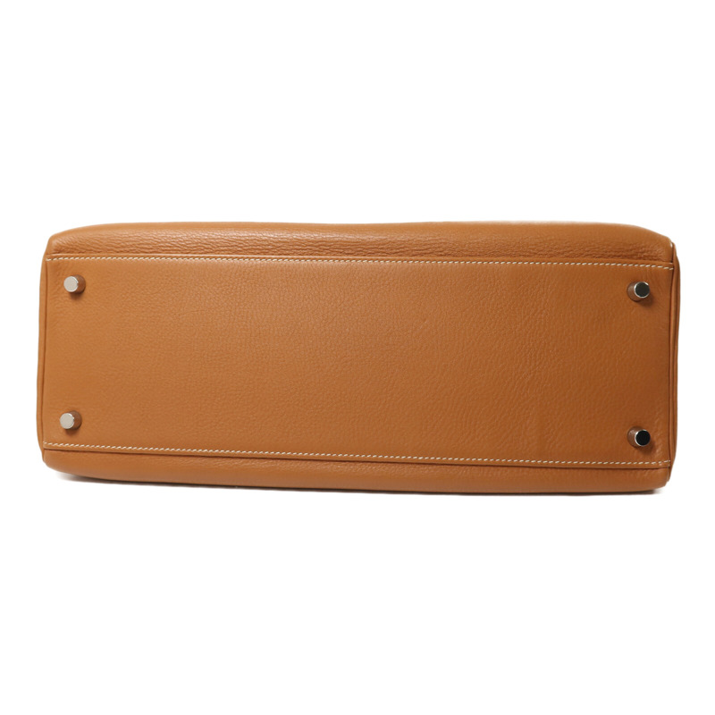 HERMES Evercolor皮革Kelly 35手挽肩背兩用袋Gold-3