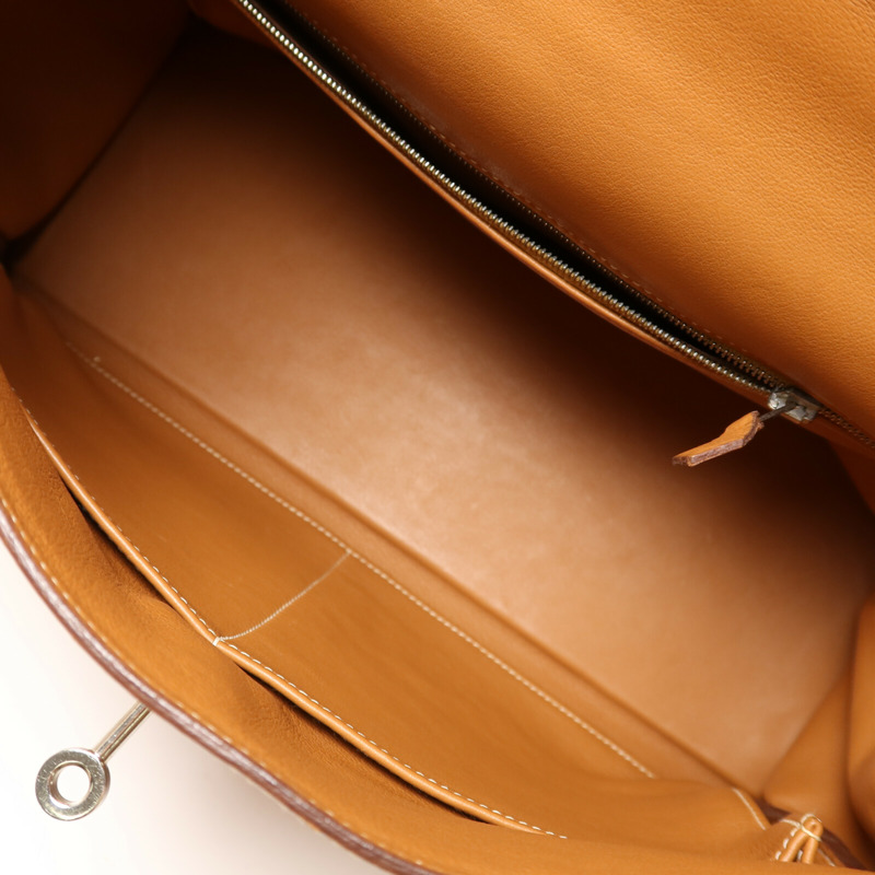 HERMES Evercolor皮革Kelly 35手挽肩背兩用袋Gold-4