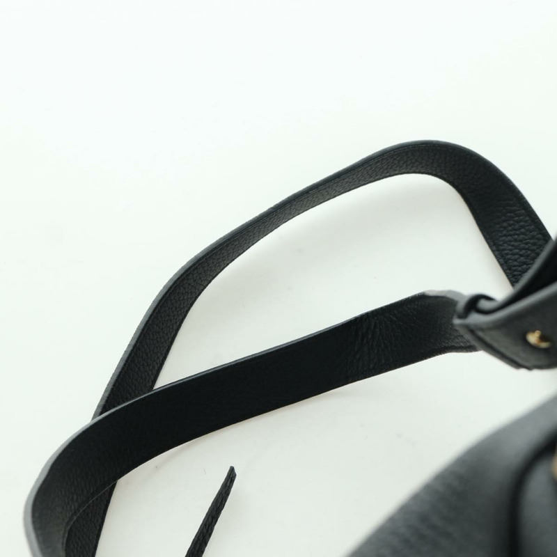 【日本直送】Salvatore Ferragamo Gancini 黑色金色皮革雙肩包 Auth AMZ437V-14