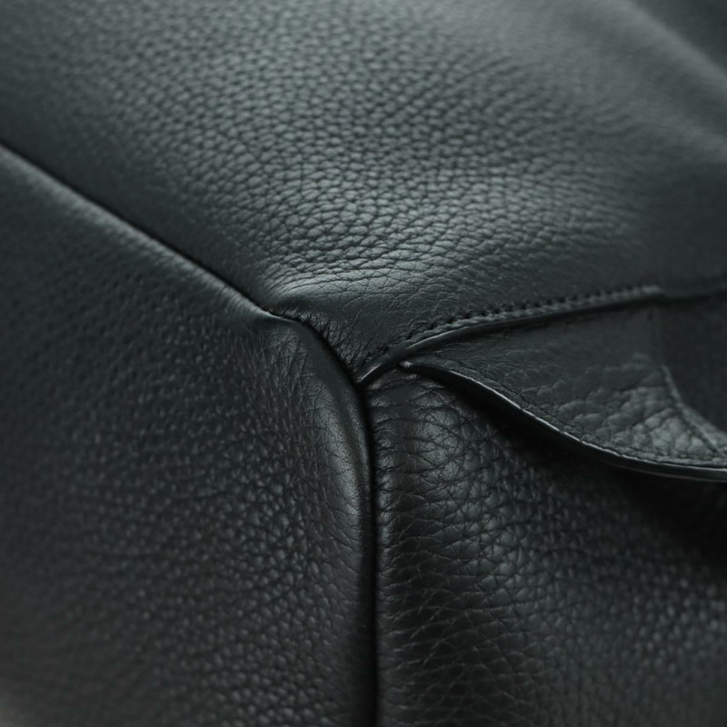 【日本直送】Salvatore Ferragamo Gancini 黑色金色皮革雙肩包 Auth AMZ437V-18