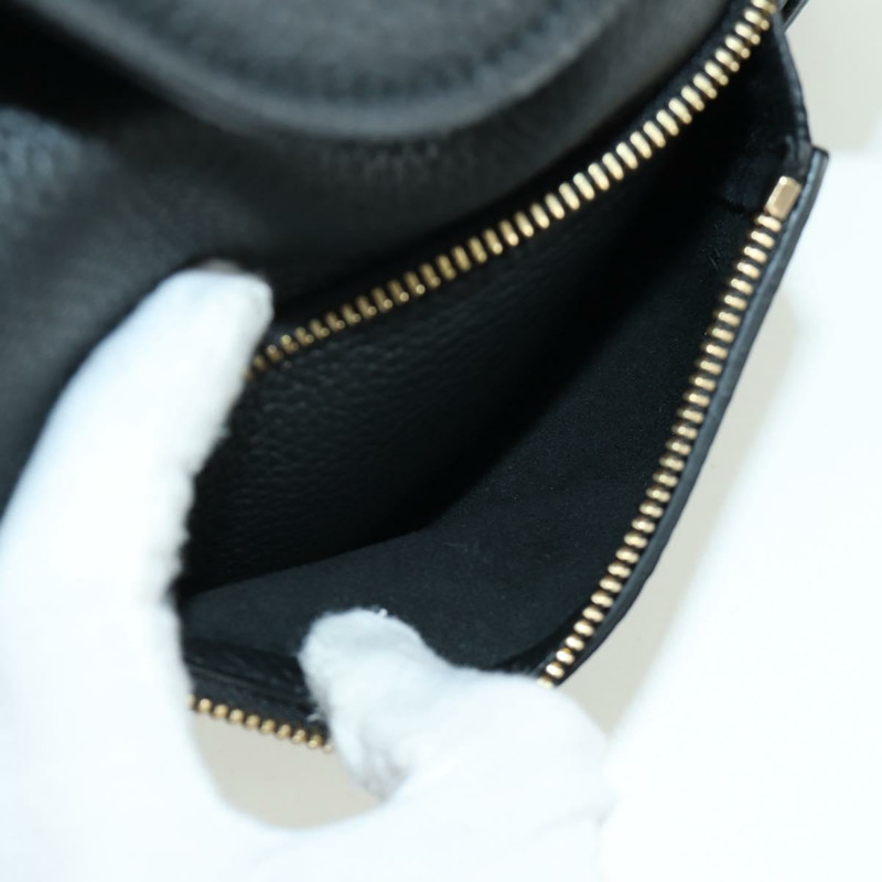 【日本直送】Salvatore Ferragamo Gancini 黑色金色皮革雙肩包 Auth AMZ437V-21