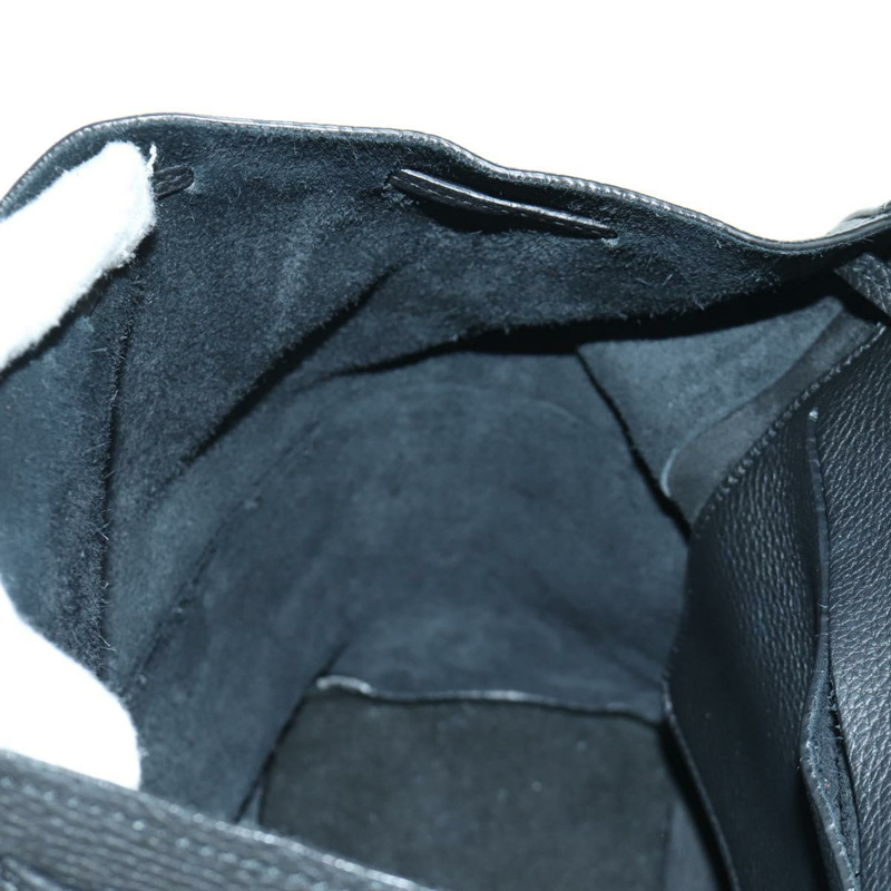 【日本直送】Salvatore Ferragamo Gancini 黑色金色皮革雙肩包 Auth AMZ437V-25