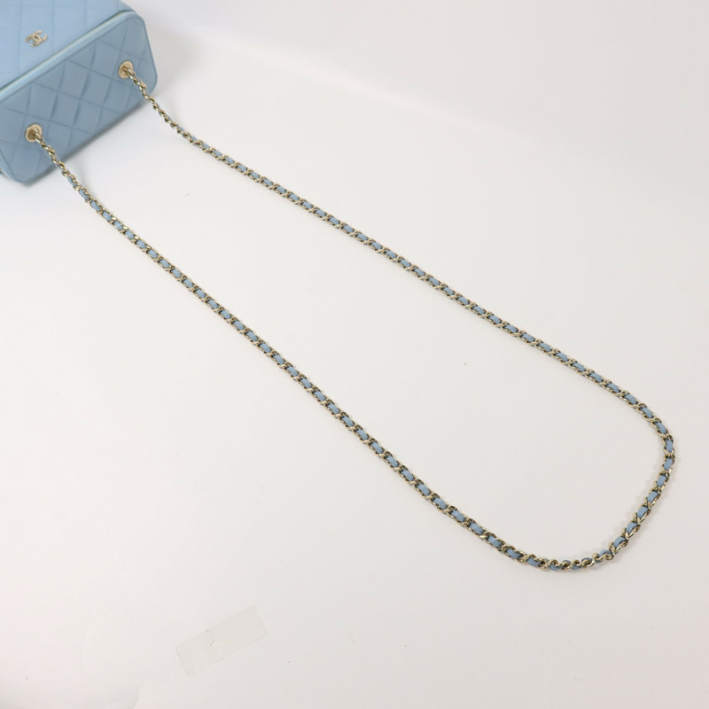 CHANEL 牛皮皮革Vanity Case鏈帶肩背袋-7